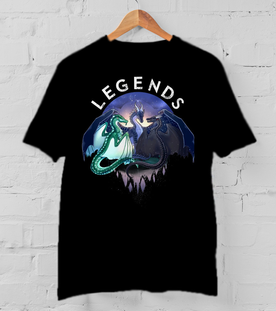 Wings Of Fire Legends Dragons Under Starry Sky T-Shirt