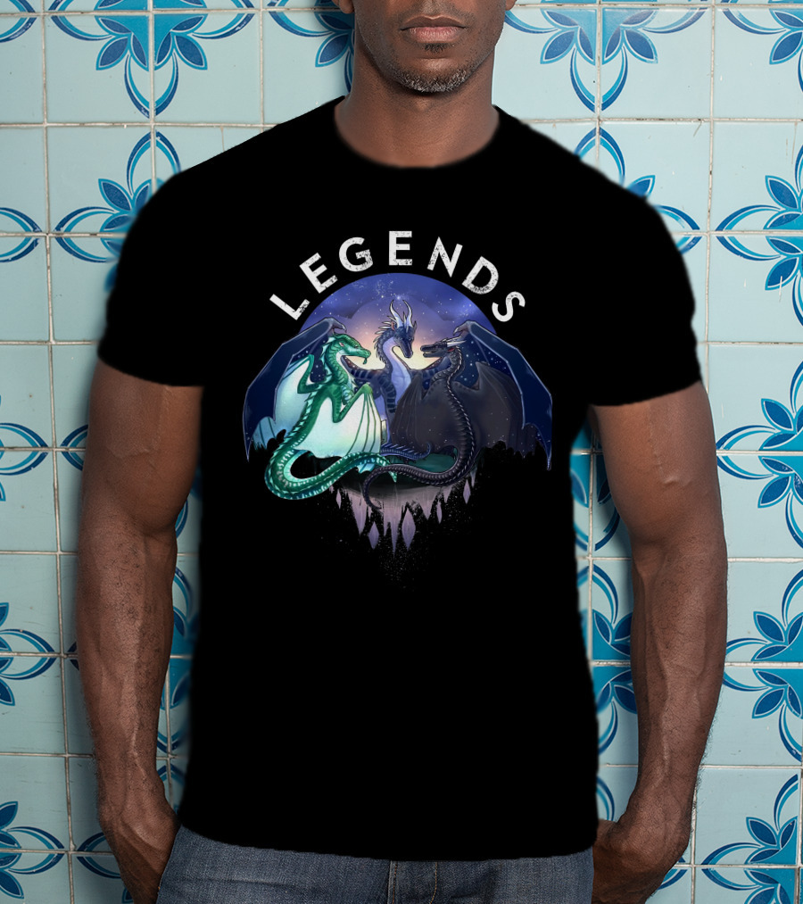 Wings Of Fire Legends Dragons Under Starry Sky T-Shirt