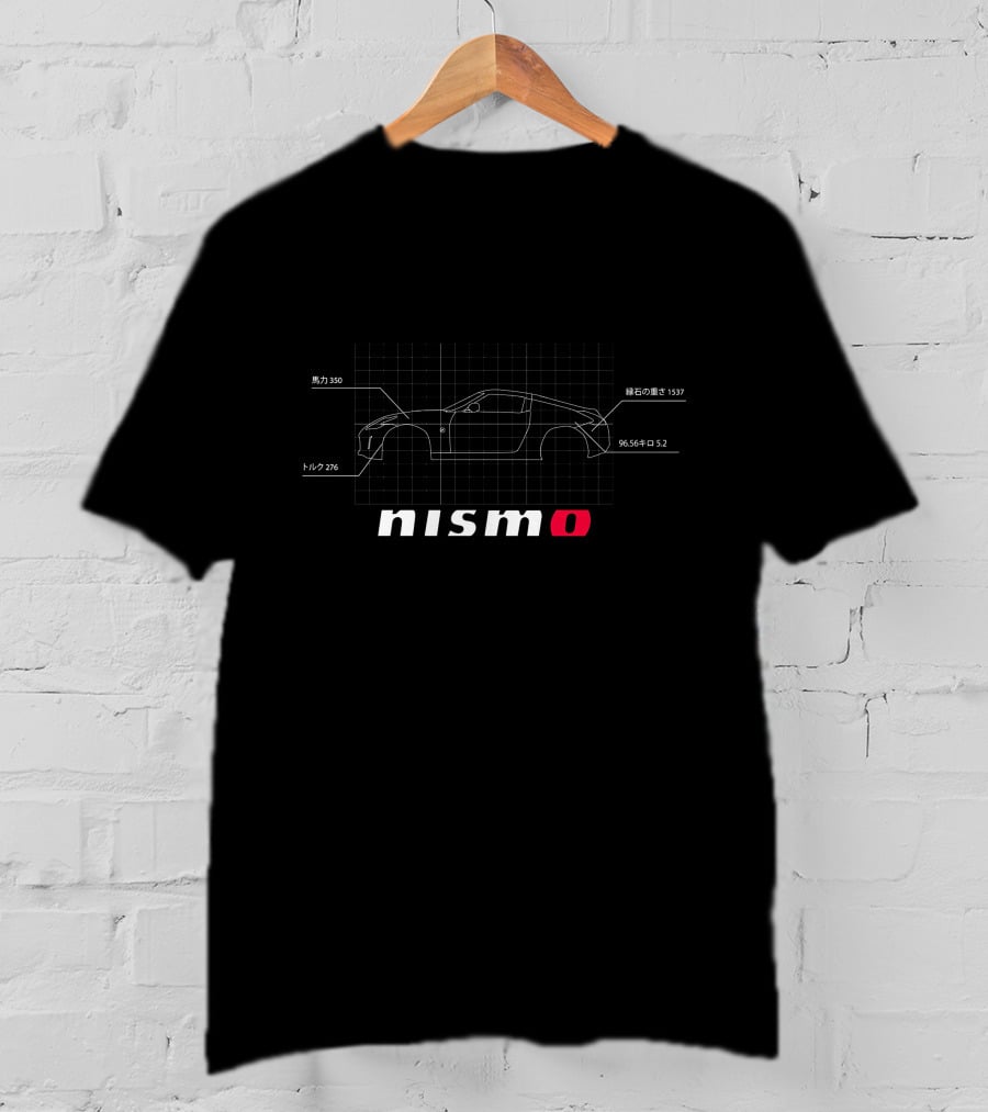 Nismo 370z Japanese Blueprint Graph Grid T-Shirt