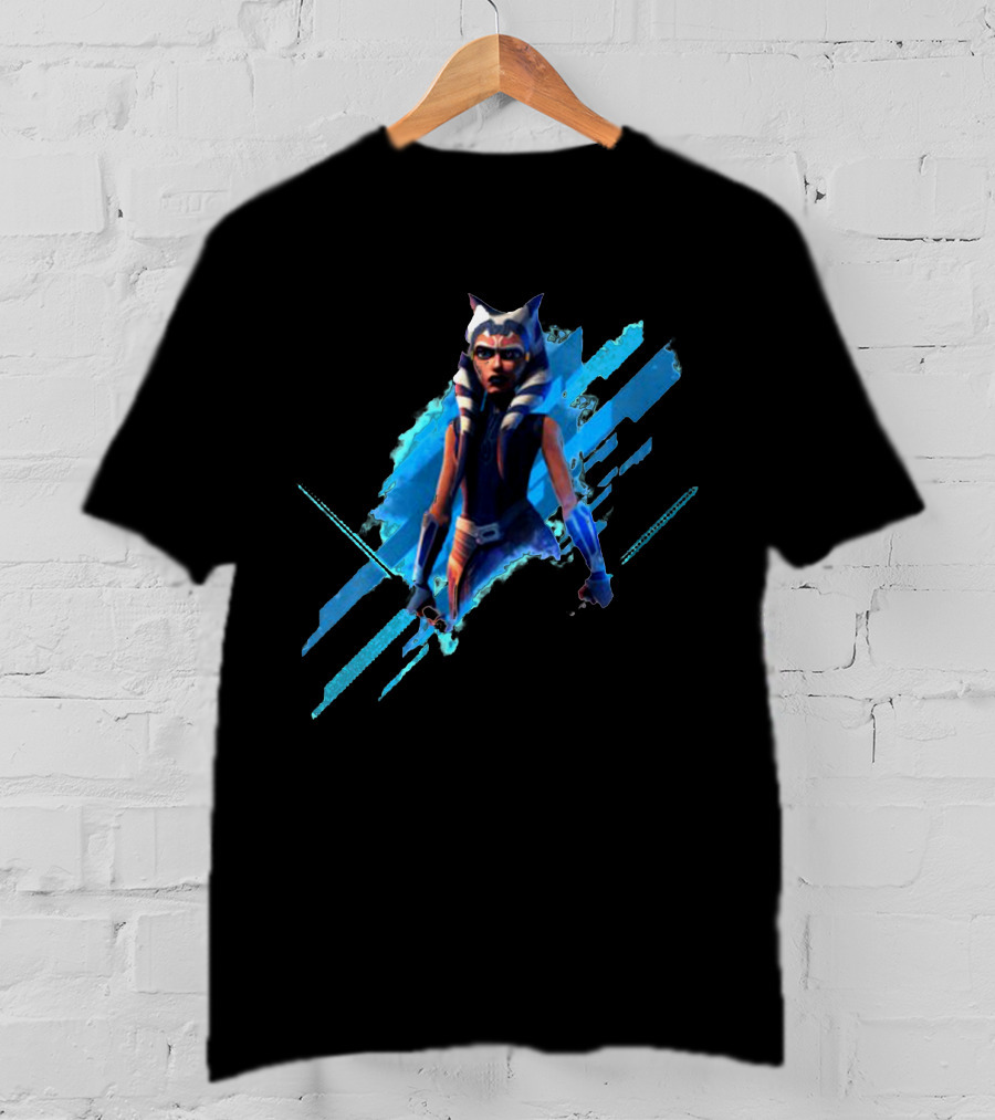 Ahsoka Tano Digital Blue Lightsaber T-Shirt