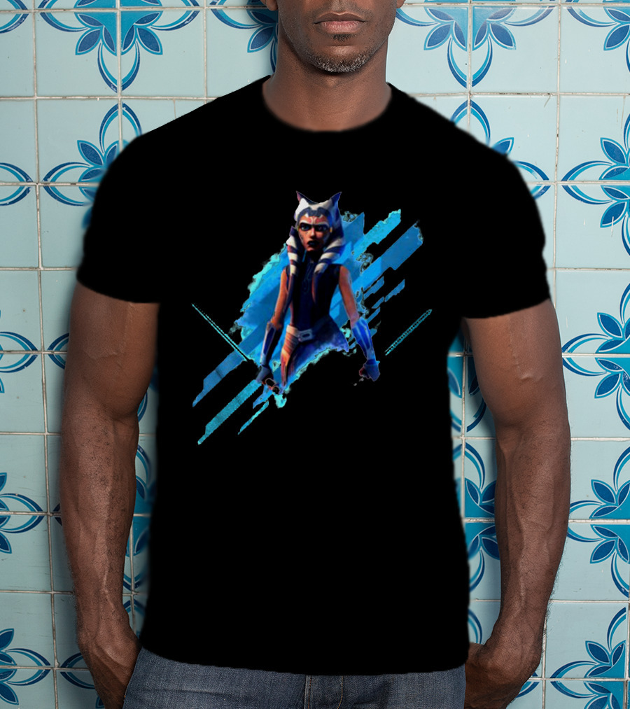 Ahsoka Tano Digital Blue Lightsaber T-Shirt