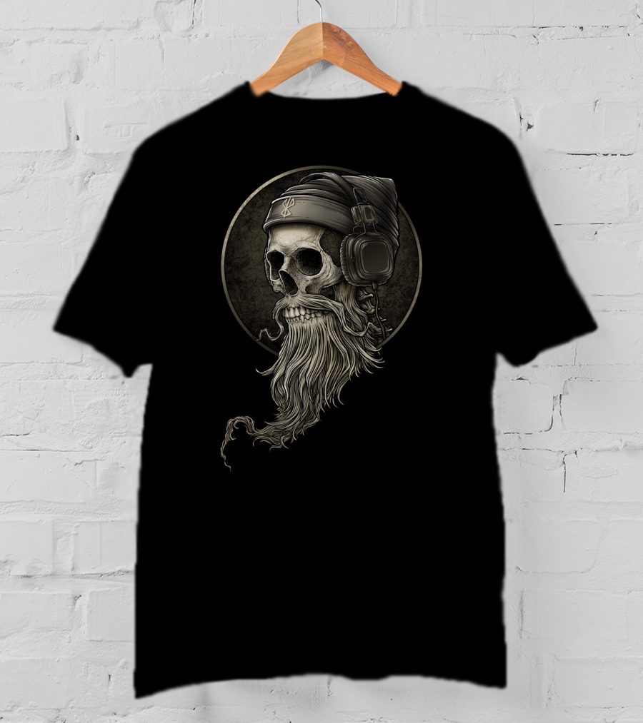 Winya No 99 Essentiel Skull With Headphones And Beanie T-Shirt