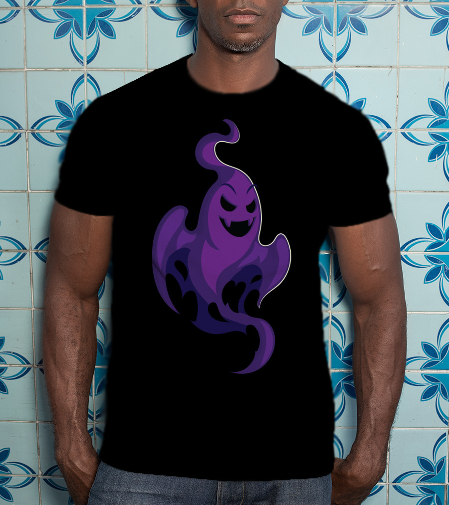 Funny Purple Ghost For Halloween T-Shirt