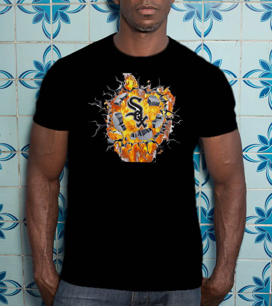 Chicago White Sox Fiery Logo Explosion T-Shirt