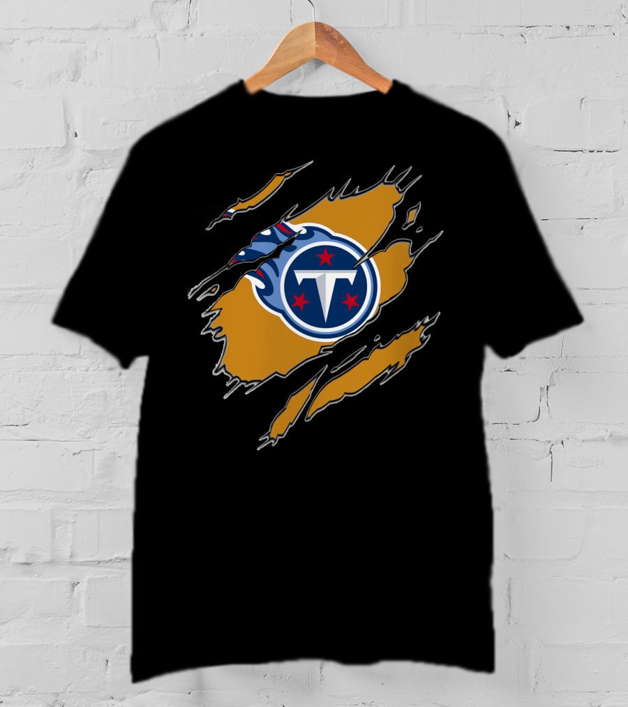 Tennessee Titans Logo Ripped Effect T-Shirt