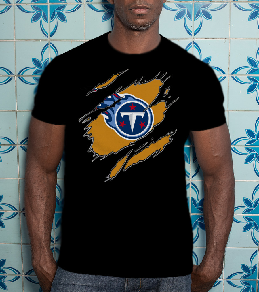 Tennessee Titans Logo Ripped Effect T-Shirt