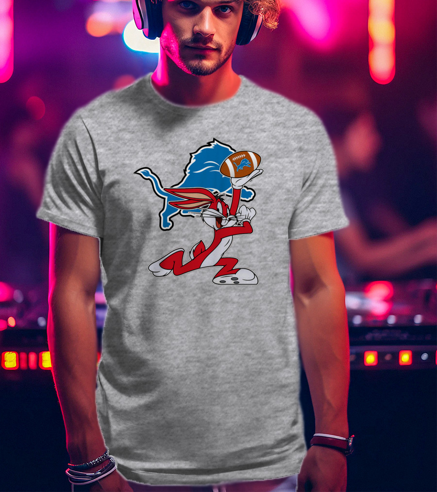 Detroit Lions Bunny Chiefs Football Crossover T-Shirt
