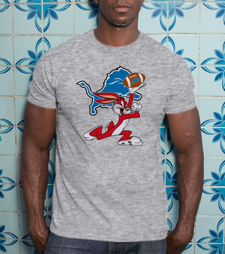 Detroit Lions Bunny Chiefs Football Crossover T-Shirt
