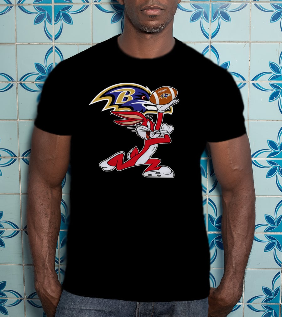 Baltimore Ravens Logo Bugs Bunny Football T-Shirt