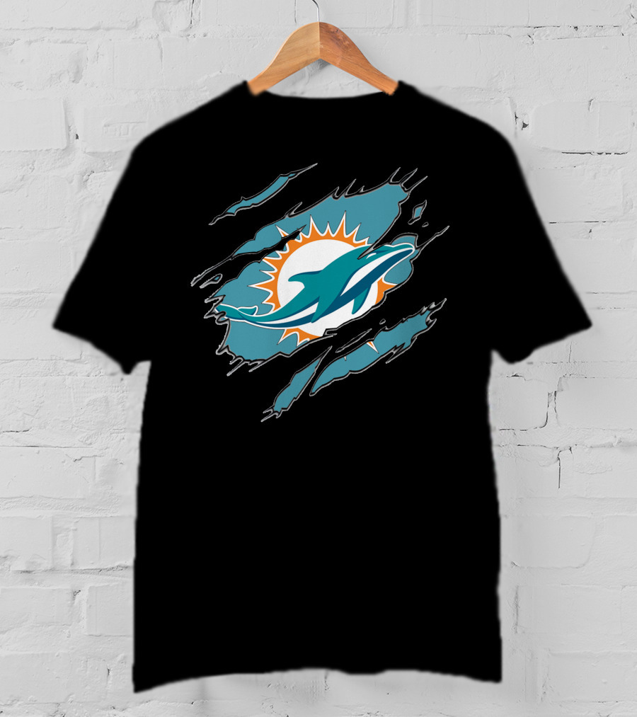 Miami Dolphins Ripped Claw Marks T-Shirt