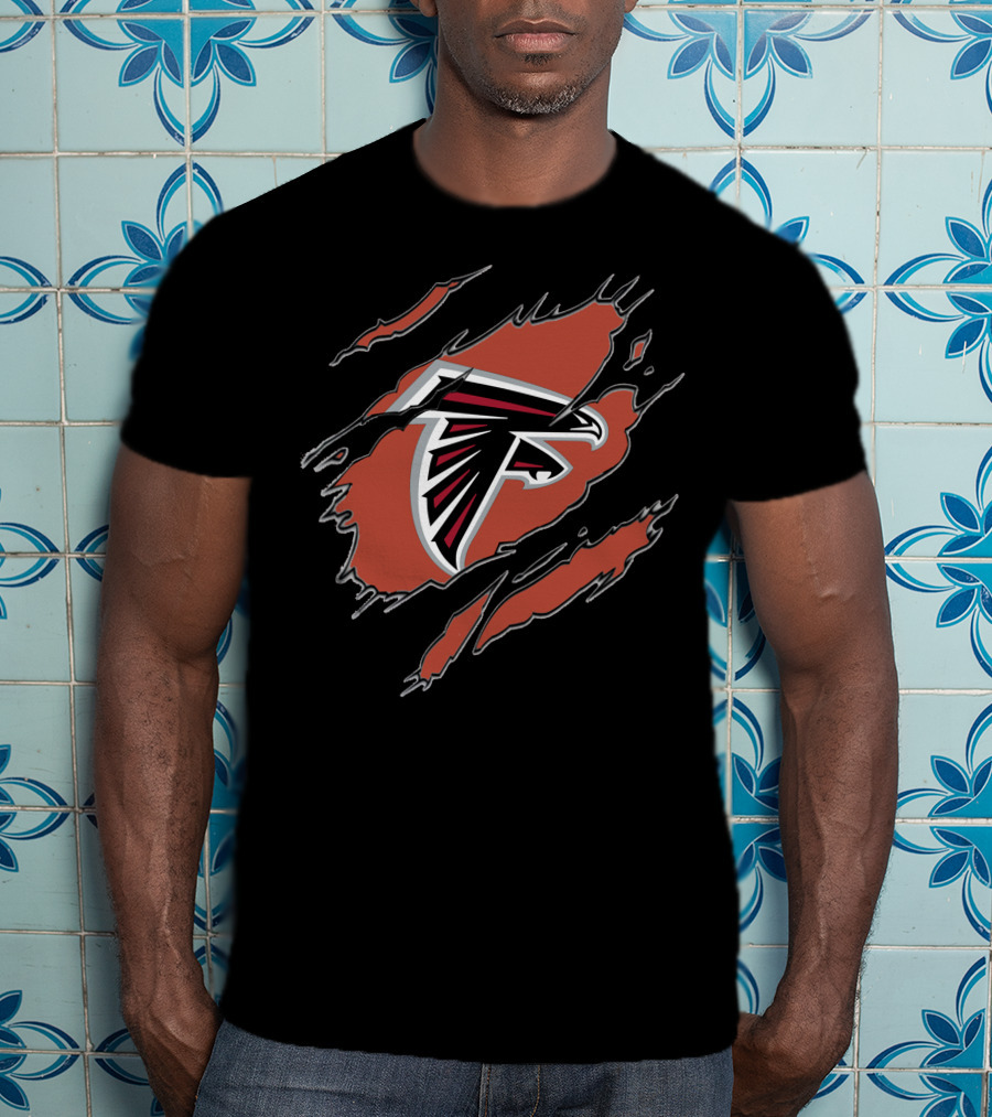 Atlanta Falcons Logo Ripped T-Shirt