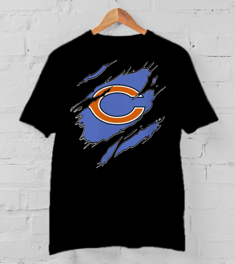 Chicago Bears Iconic C Logo In Claw Marks T-Shirt