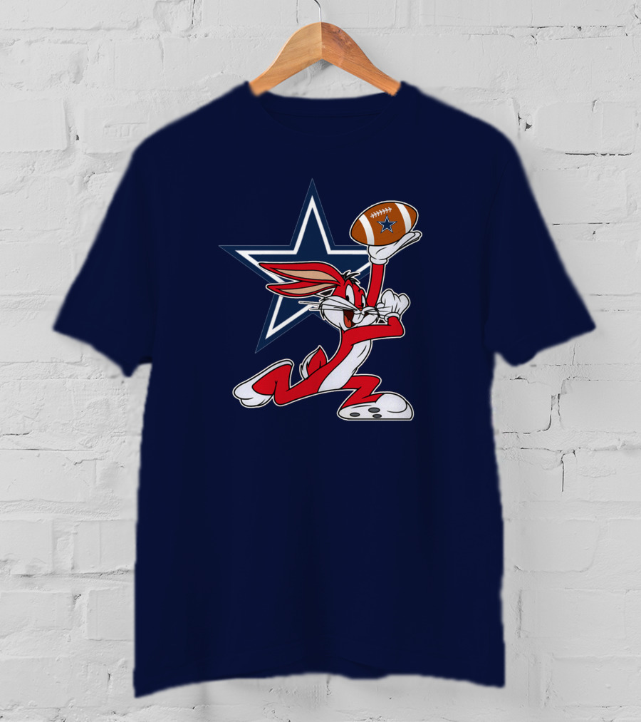 Dallas Cowboys Bunny Holding Football Star T-Shirt