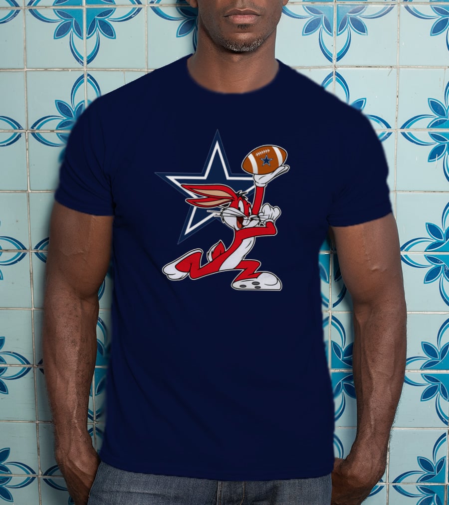 Dallas Cowboys Bunny Holding Football Star T-Shirt