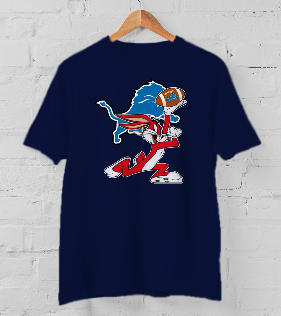 Detroit Lions Bugs Bunny Chiefs Crossover T-Shirt