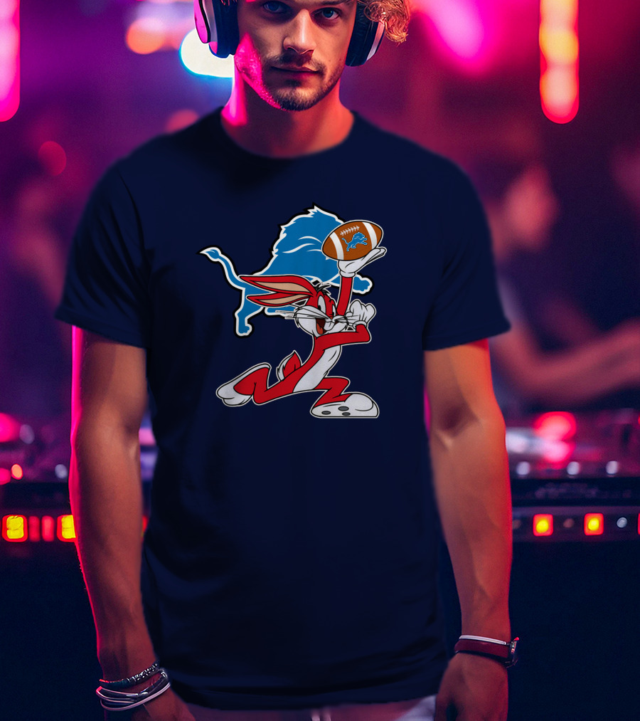 Detroit Lions Bugs Bunny Chiefs Crossover T-Shirt