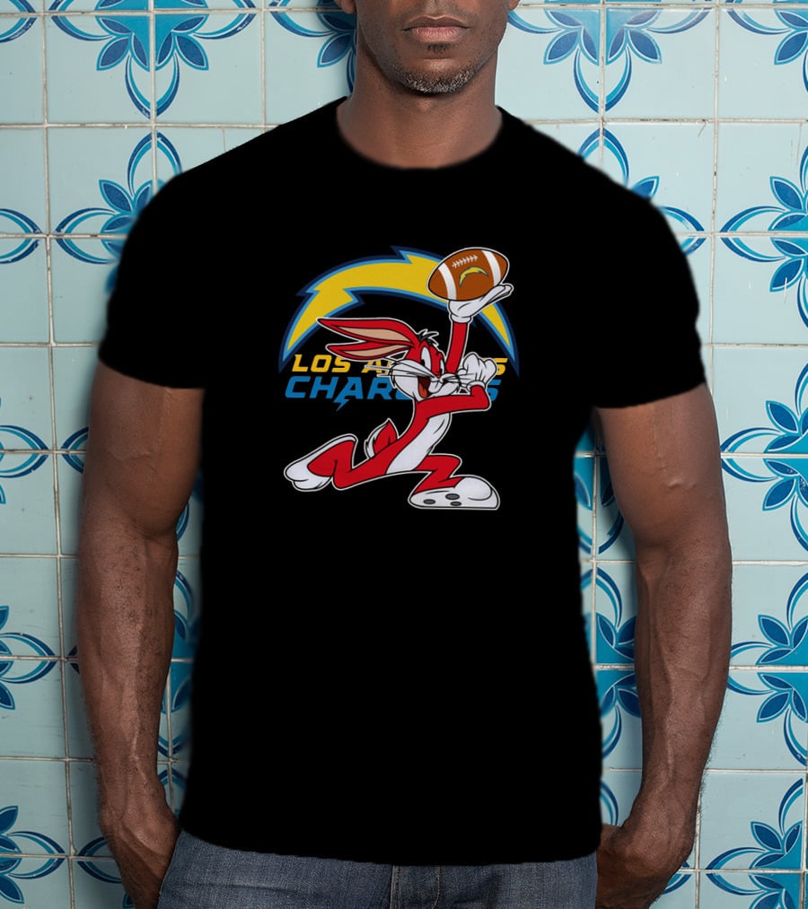 Los Angeles Chargers Bugs Bunny Football T-Shirt