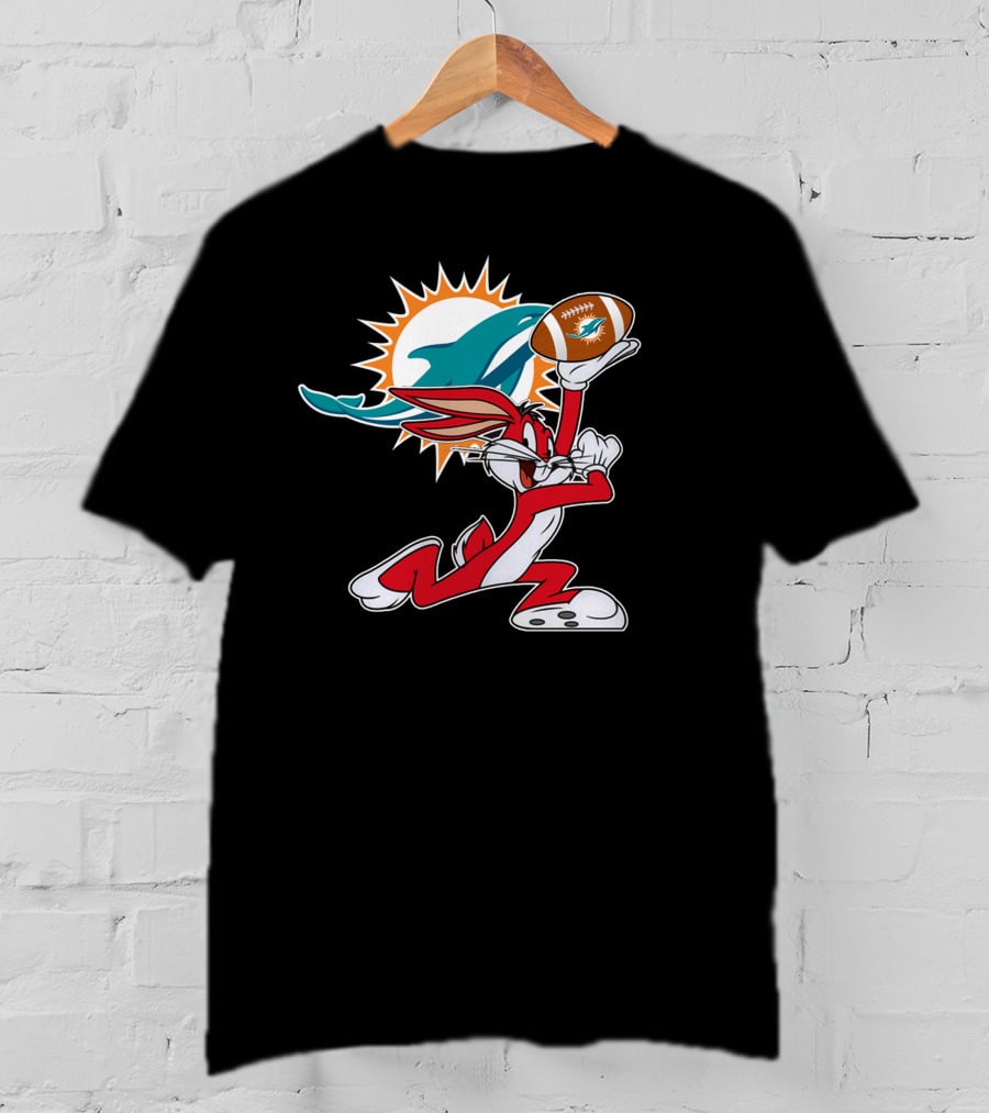 Miami Dolphins Bunny Football Fan T-Shirt