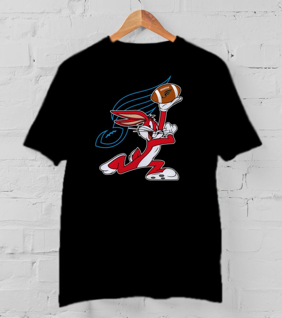 Philadelphia Soul Bunny Holding Football Icon With Looney Character T-Shirt