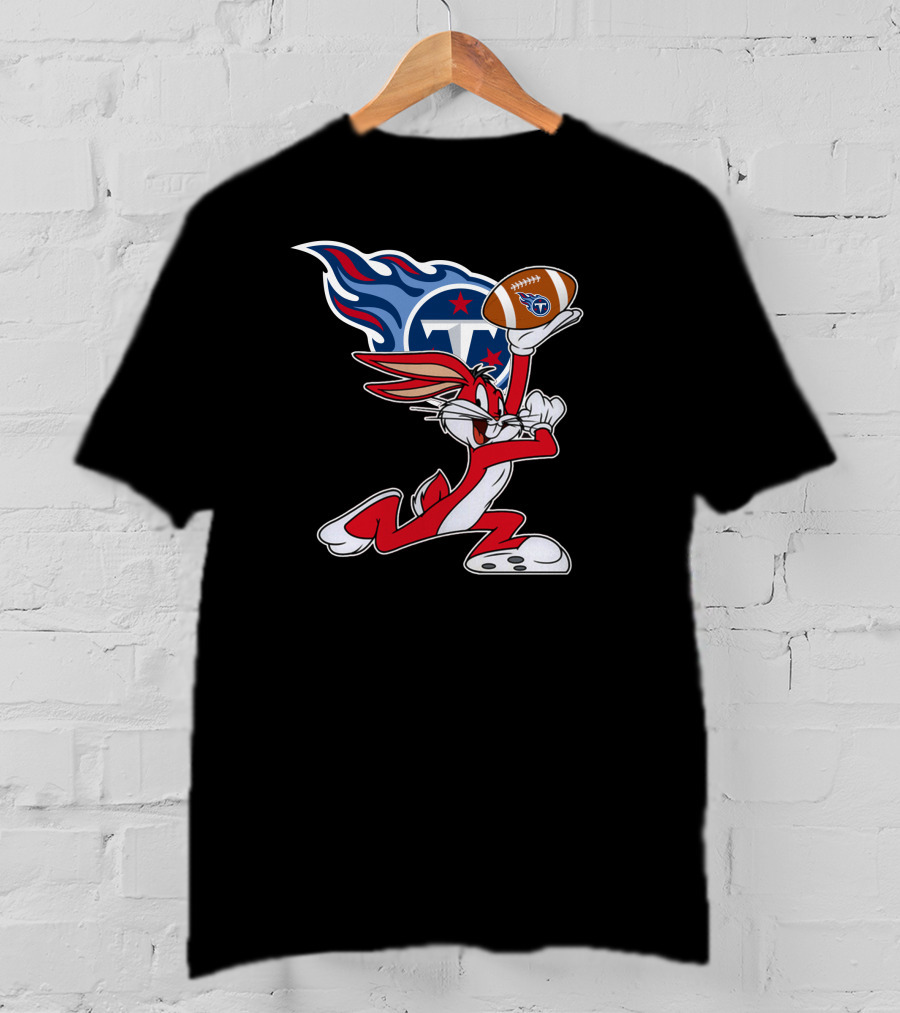 Tennessee Titans Bunny Carrying Football With Titans T-Shirt