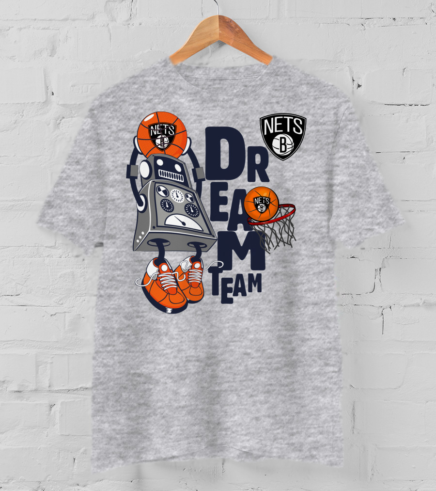 Brooklyn Nets Dream Team Robot Basketball Fantasy T-Shirt