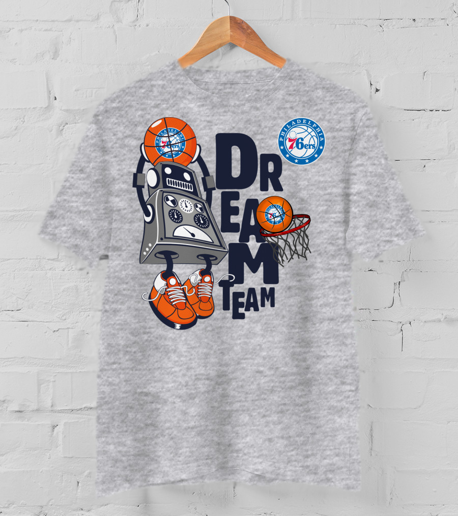 Philadelphia 76ers Robot Basketball Dream Team T-Shirt