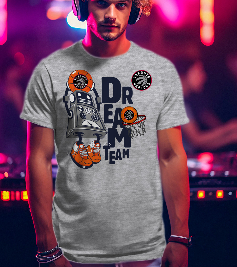 Toronto Raptors Dream Team Robot Basketball Hoops Sneakers T-Shirt