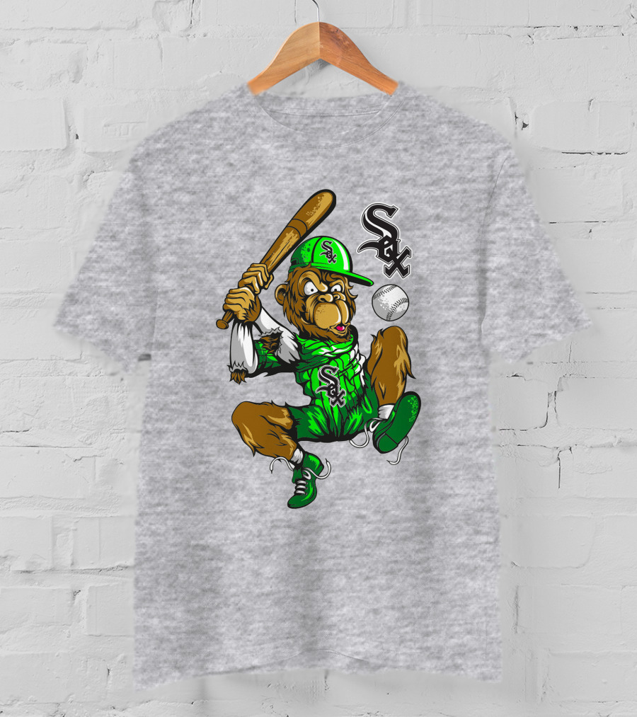 Chicago White Sox Baseball Cartoon Character Batter With Sox T-Shirt