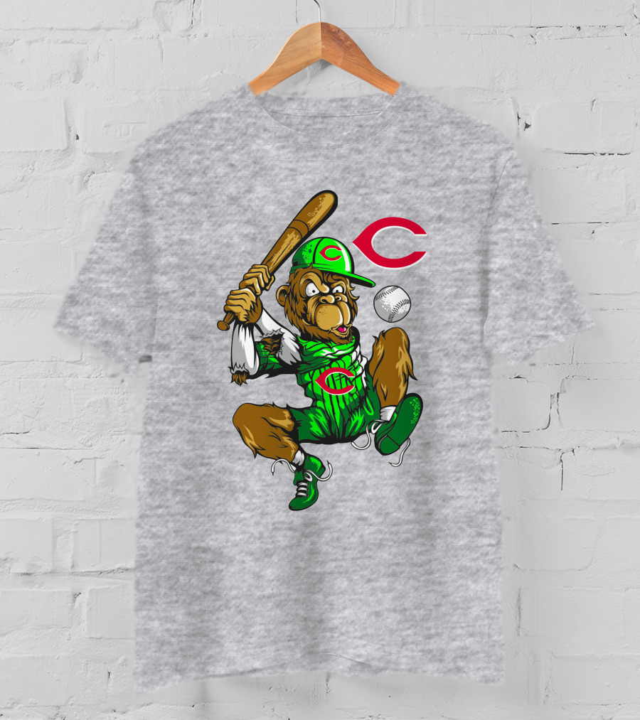 Cincinnati Reds Baseball Gorilla Mascot Home Run T-Shirt