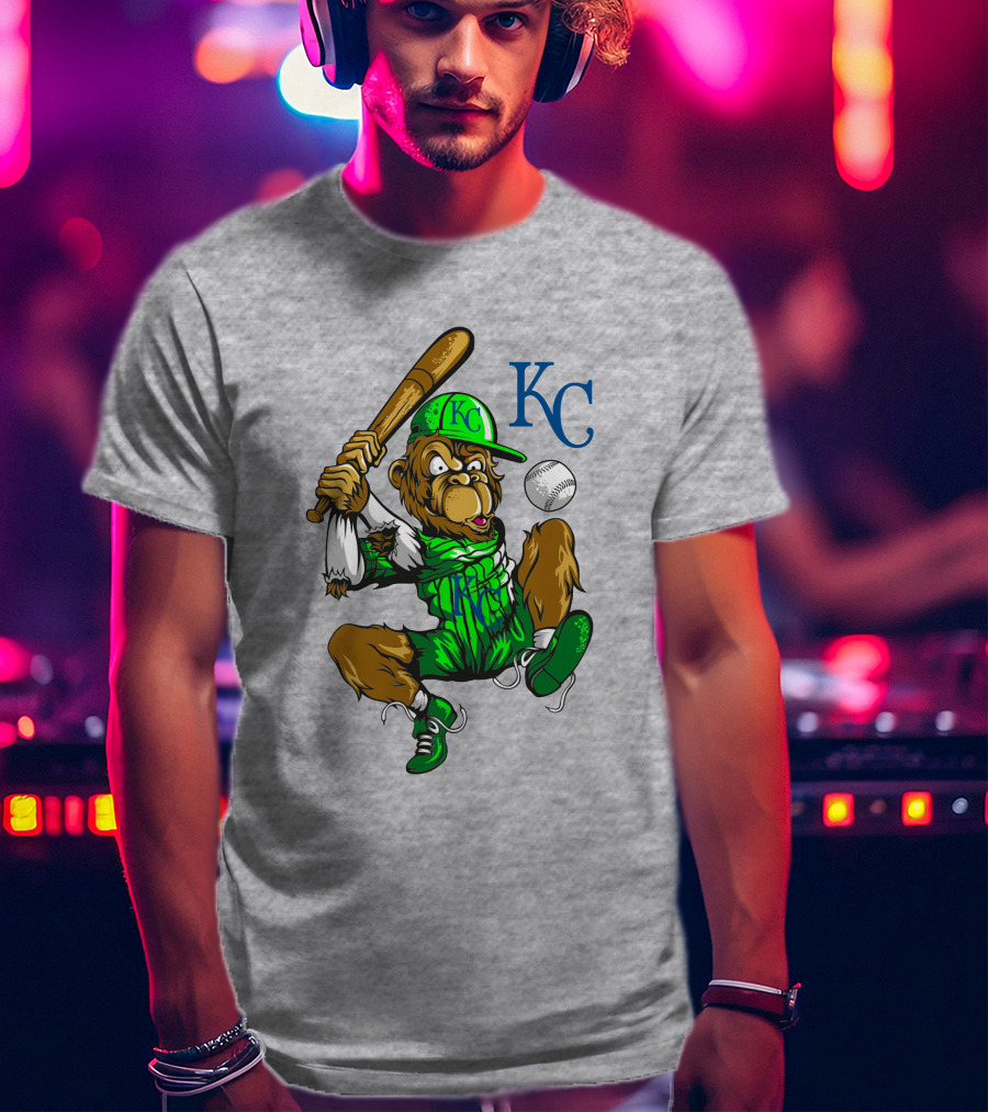 Kansas City Royals Monkey With Bat And Baseball T-Shirt
