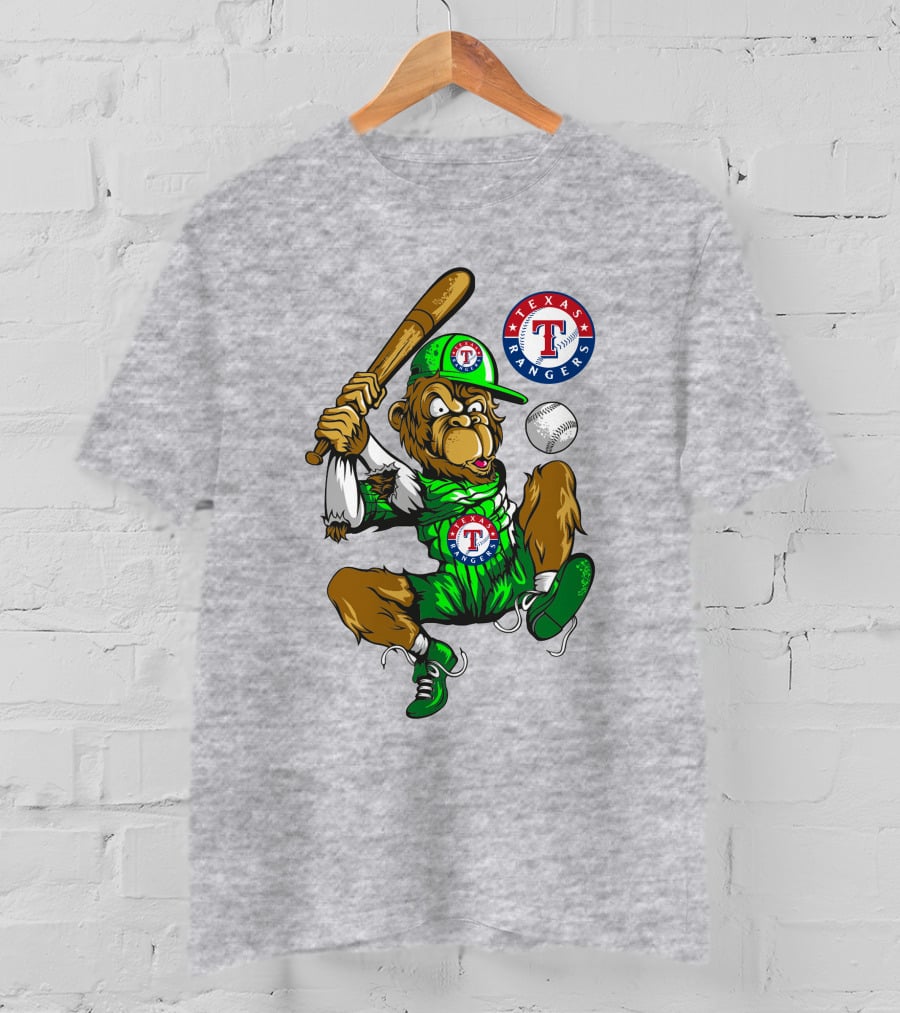Texas Rangers Home Run Baseball Mascot With Bat T-Shirt