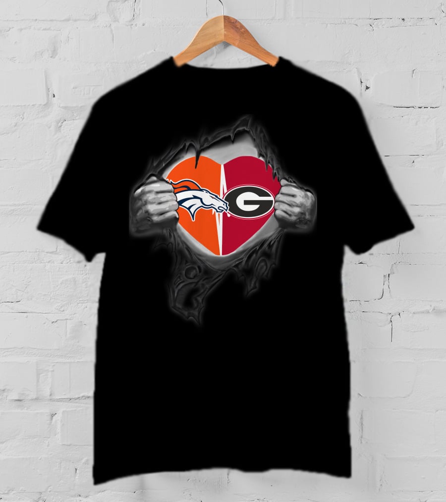 Broncos Bulldogs Heart T-Shirt