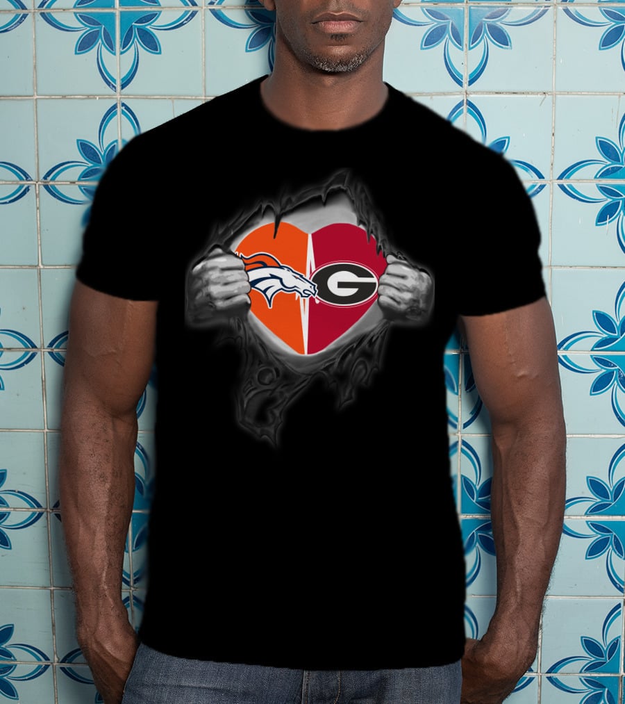 Broncos Bulldogs Heart T-Shirt