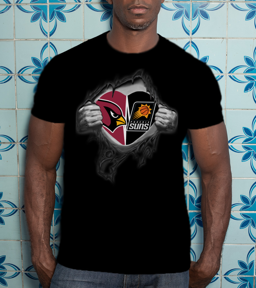 Cardinals Suns Heartburst Loyalty Fan Passion T-Shirt