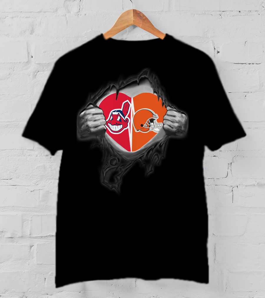 Cleveland Browns Cleveland Indians Heart T-Shirt