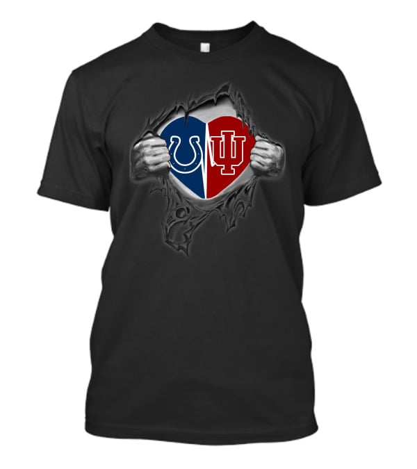 Colts Hoosiers Heart Indianapolis Indiana Blue Red Dual Love T-Shirt
