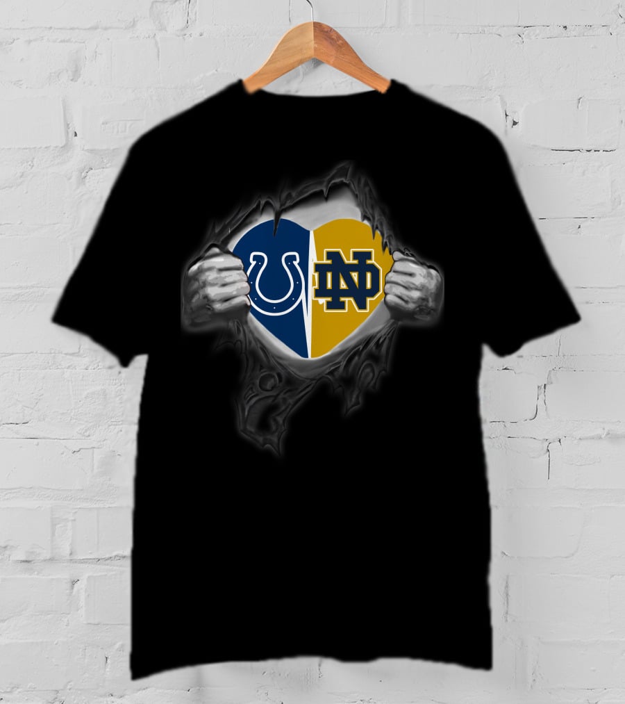 Colts Notre Dame Fighting Irish Heart T-Shirt