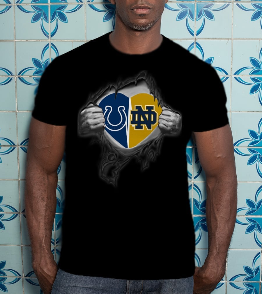 Colts Notre Dame Fighting Irish Heart T-Shirt