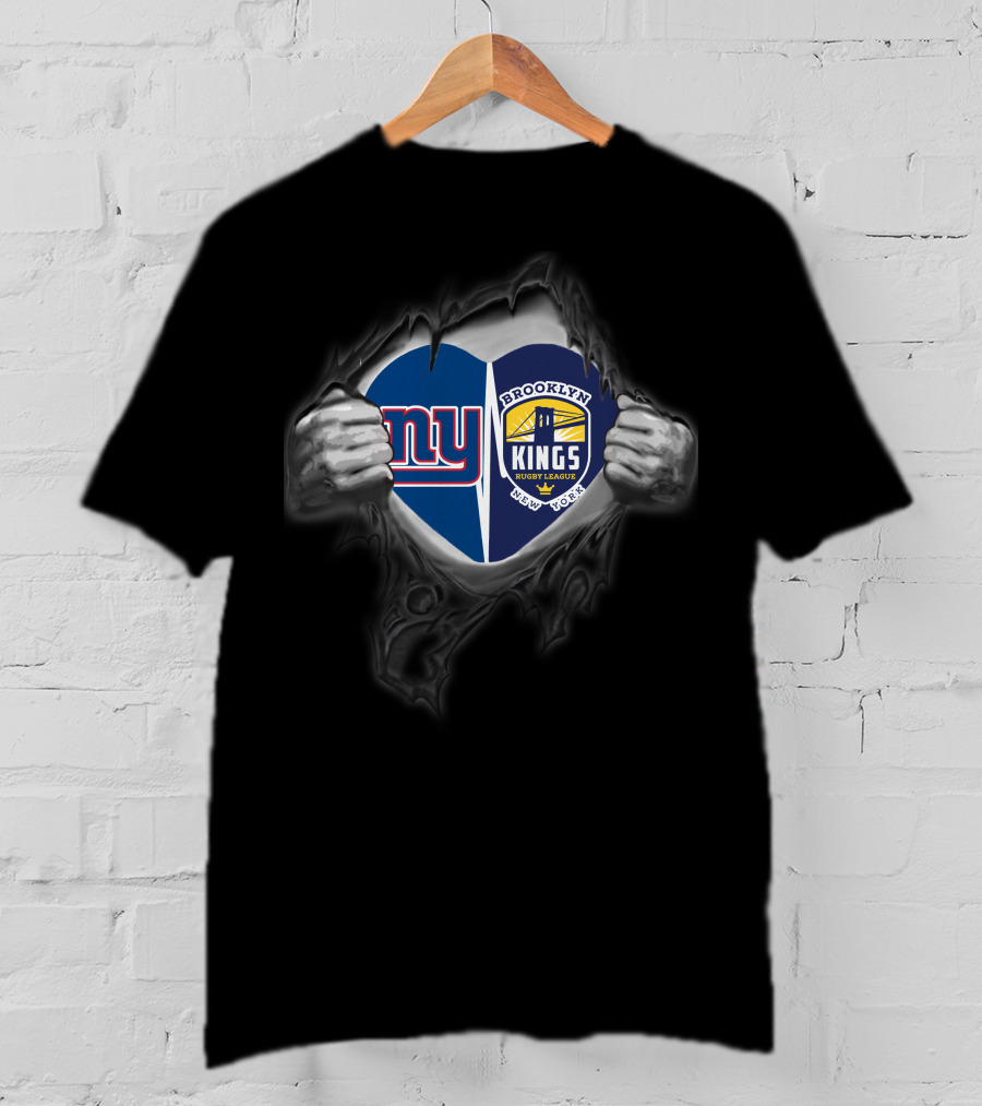 New York Giants Brooklyn Kings Rugby League Heart Inside Urban Pride T-Shirt