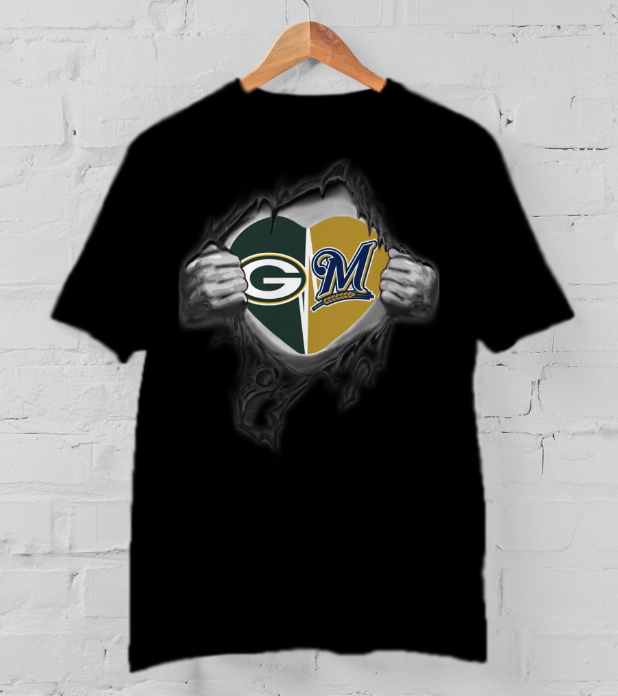 Packers Brewers G And M Heart Symbol Loyalty T-Shirt