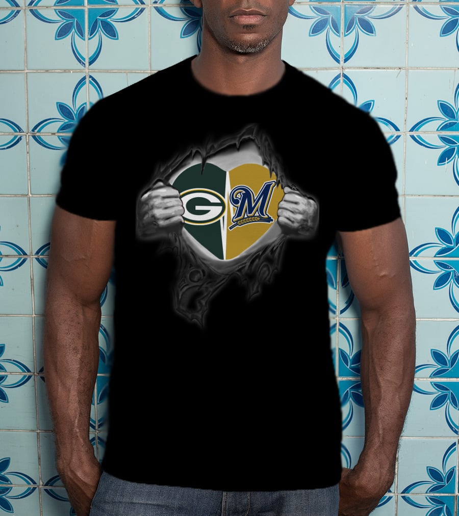 Packers Brewers G And M Heart Symbol Loyalty T-Shirt