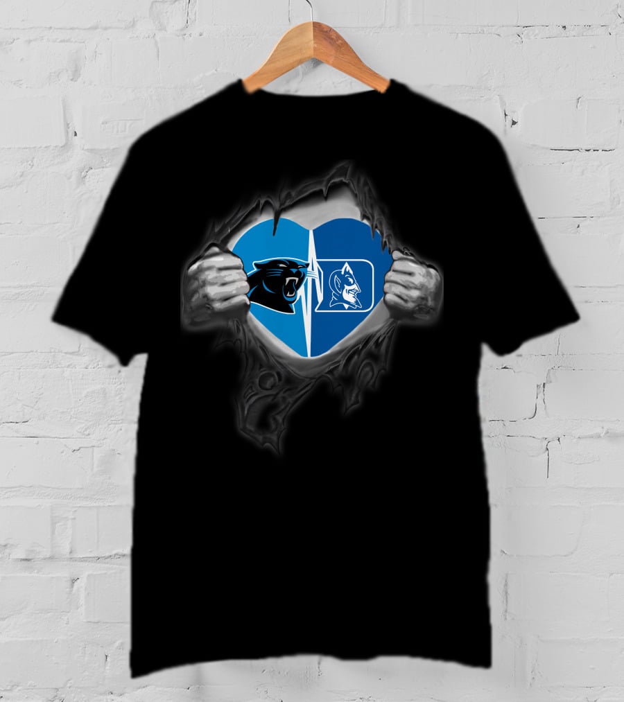 Panthers Duke Blue Devils Heart T-Shirt