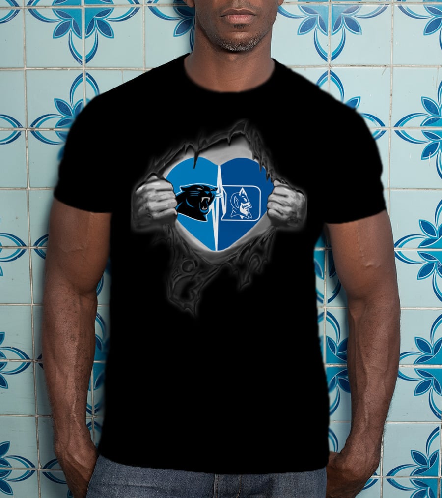 Panthers Duke Blue Devils Heart T-Shirt