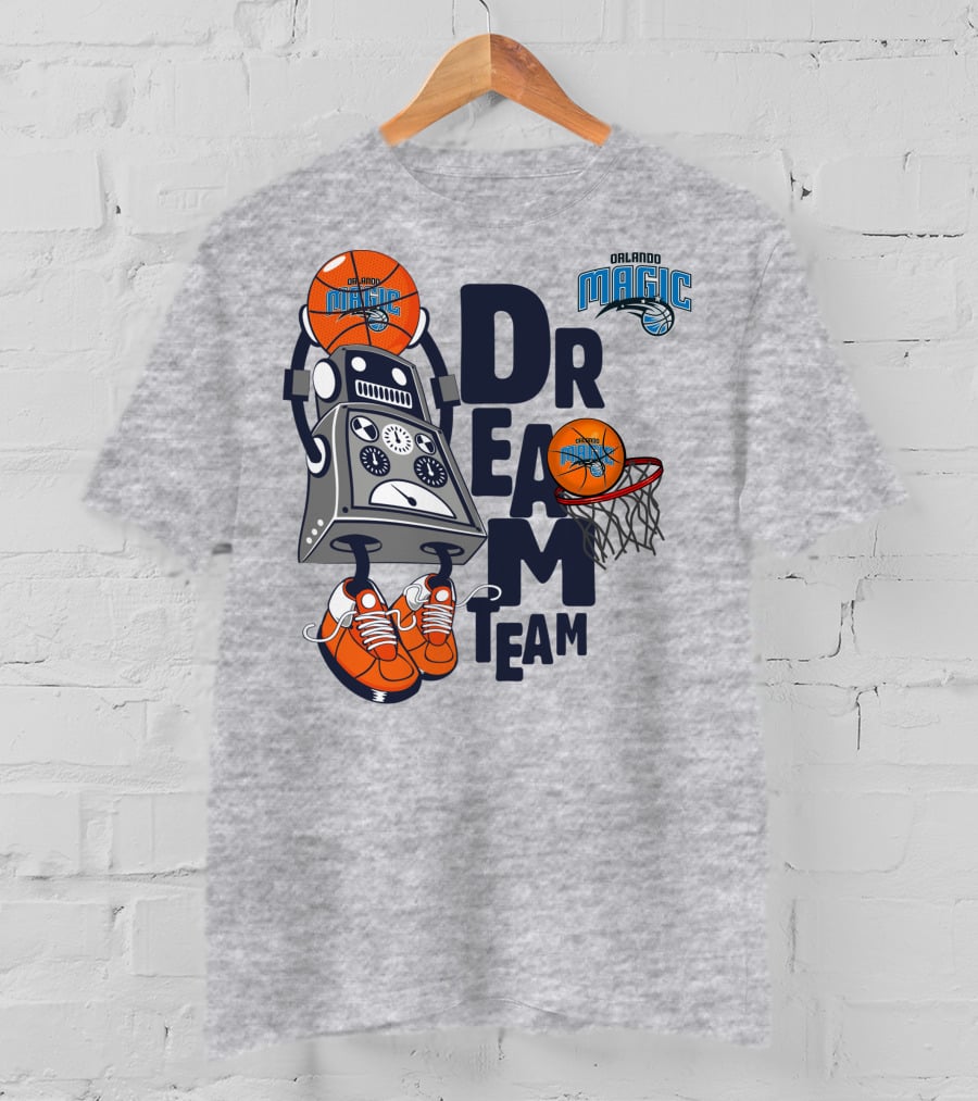 Orlando Magic Basketball Dream Team Robot Sneakers Basketball Hoop T-Shirt
