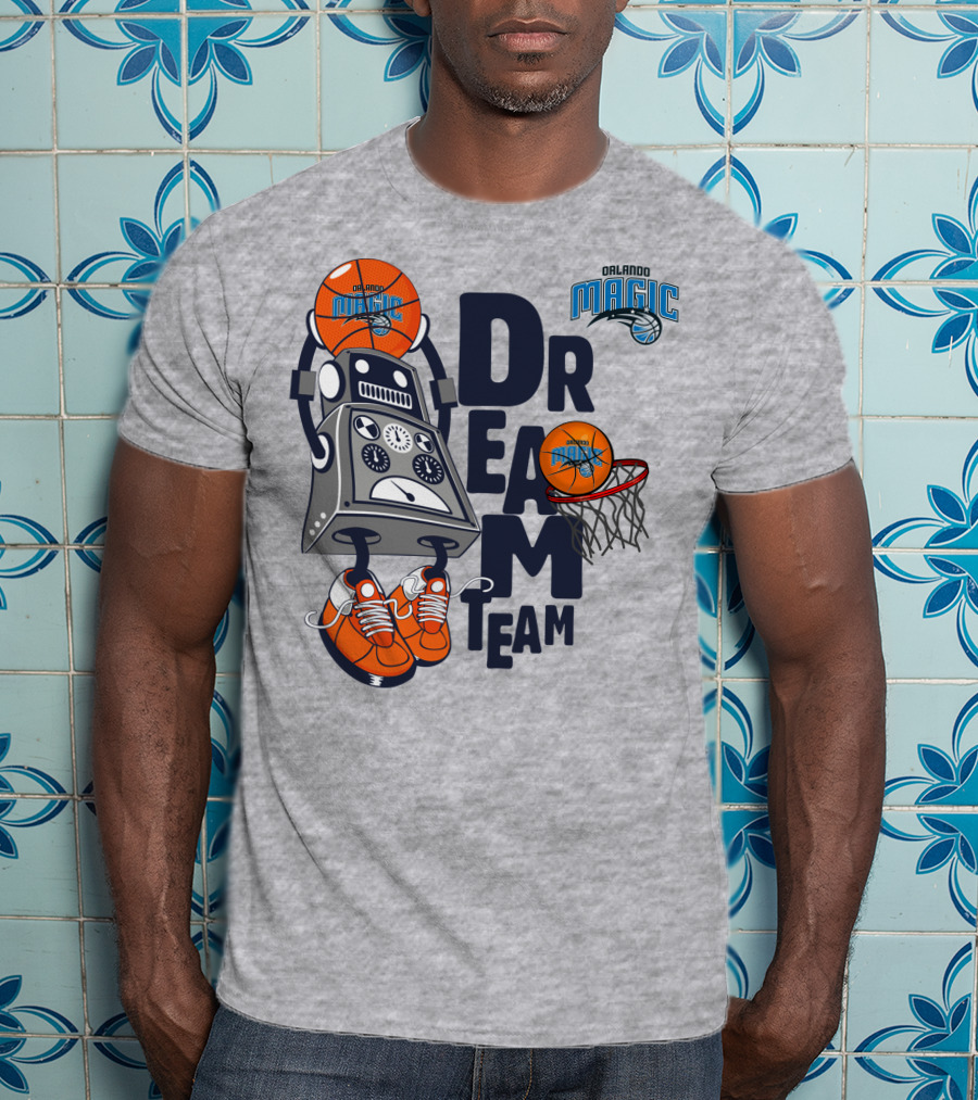 Orlando Magic Basketball Dream Team Robot Sneakers Basketball Hoop T-Shirt