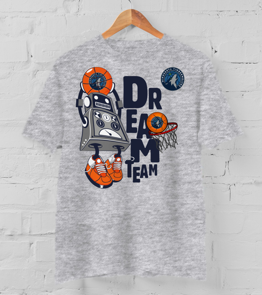 Minnesota Timberwolves Dream Team Robot Basketball Challenge T-Shirt