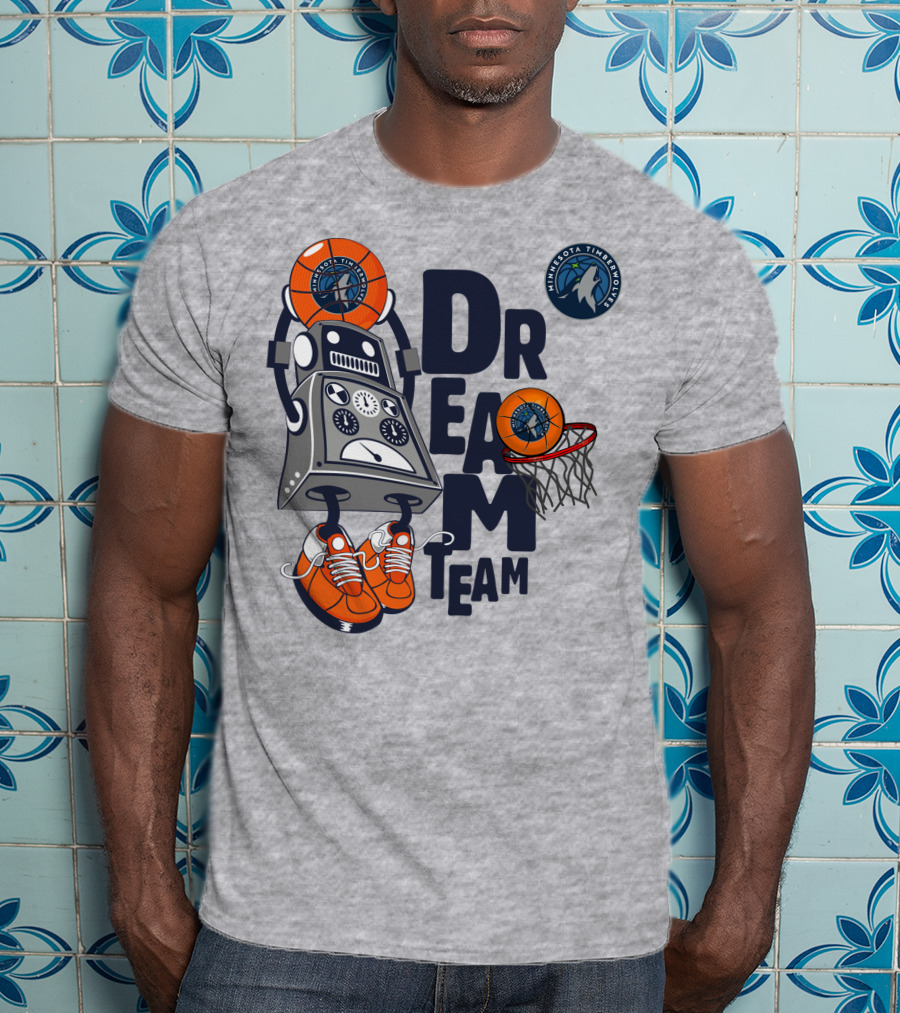 Minnesota Timberwolves Dream Team Robot Basketball Challenge T-Shirt