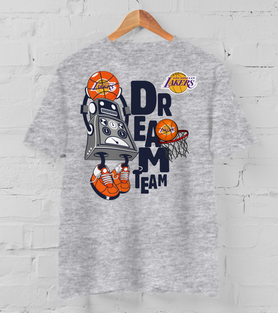 Los Angeles Lakers Dream Team Basketball Robot T-Shirt