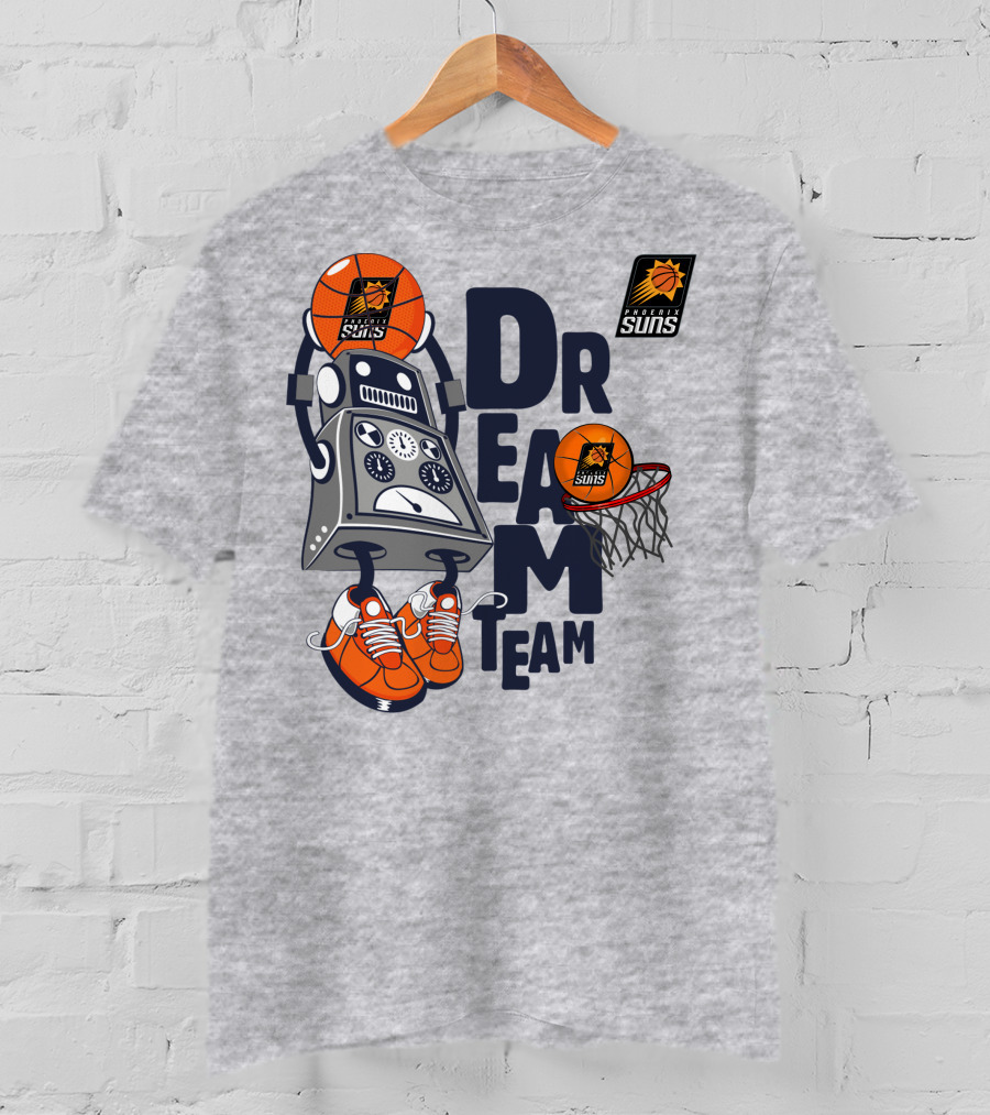 Phoenix Suns Dream Team Robot Basketball Hoops Sneakers T-Shirt