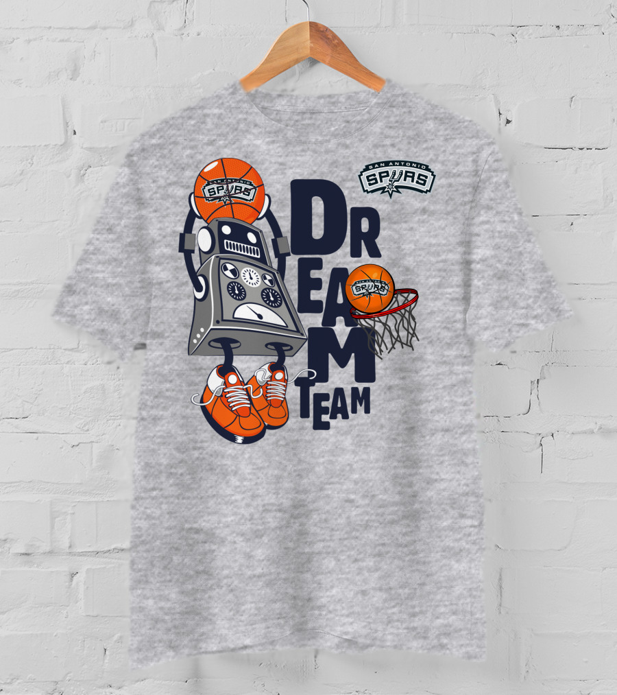 San Antonio Spurs Dream Team Robot Basketball Sneakers T-Shirt